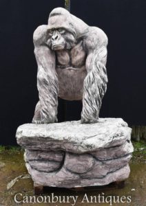 巨大な生命体の石ゴリラの庭の像猿の猿アート