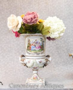 単一のマイセン磁器クラシック カンパーナ壷花瓶プランター 